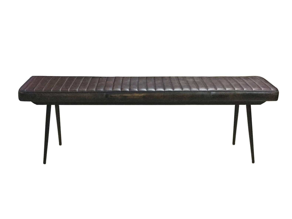 Misty Leather Upholstered Dining Bench Antique Espresso