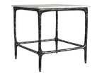 Ebby Square Genuine Marble Top Metal End Table White