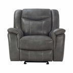 Conrad Upholstered Padded Arm Glider Recliner Grey