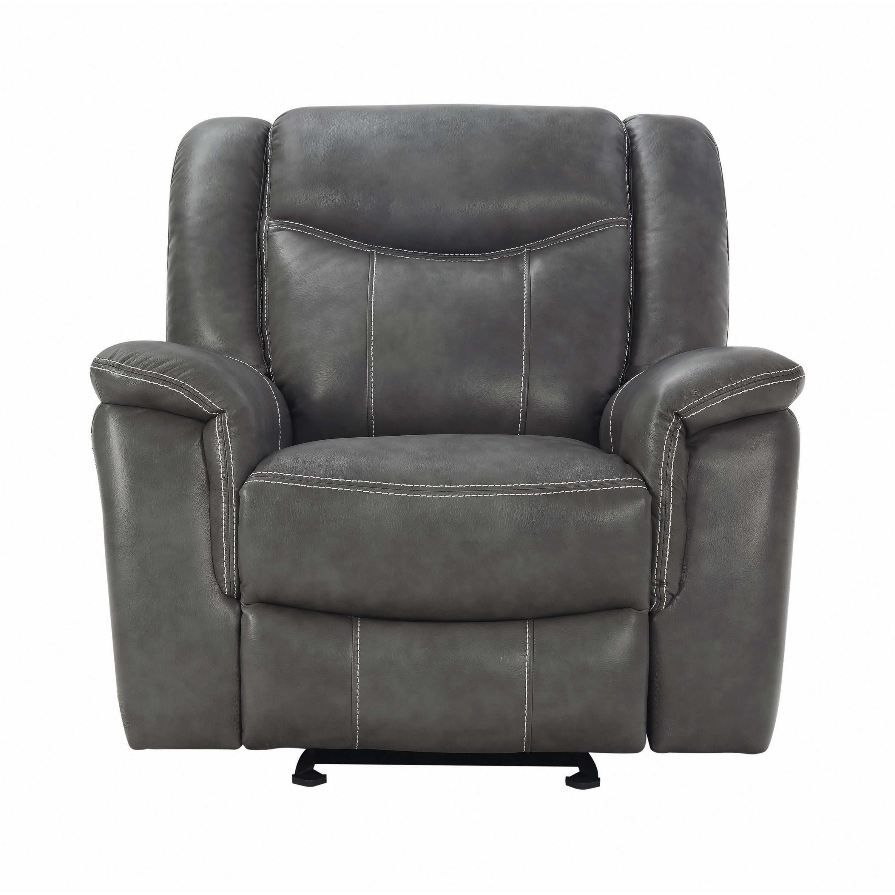 Conrad Upholstered Padded Arm Glider Recliner Grey