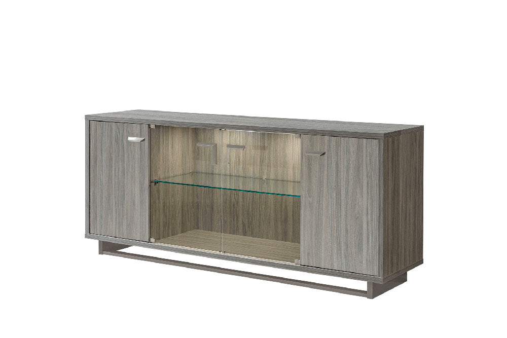 ESF Furniture - Volare 13 Piece Dining Room Set in Grey - VOLARETABLEGREY-13SET