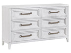 Marielle 6-drawer Bedroom Dresser Distressed White