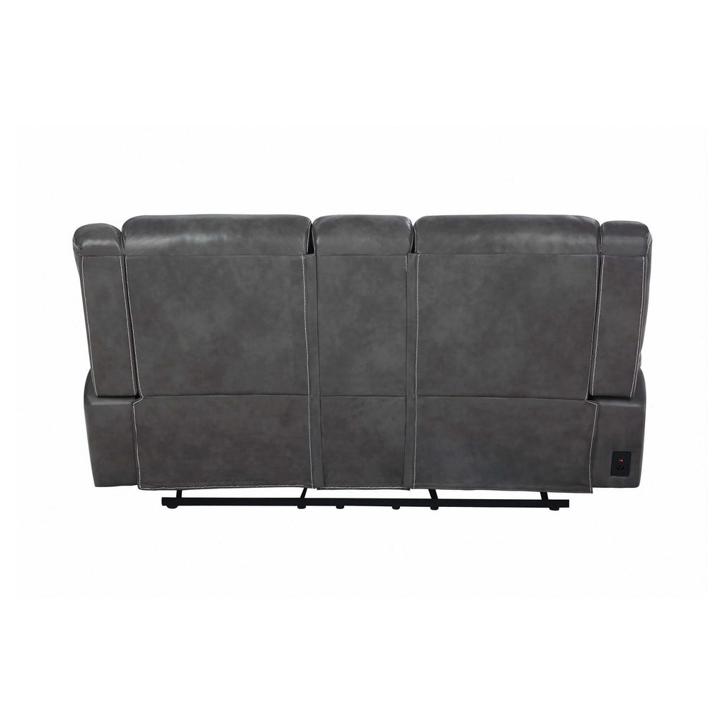 Conrad Upholstered Padded Arm Glider Loveseat Grey