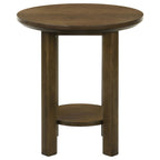 Ottowa 22-Inch Round Wood Side End Table with Shelf Brown