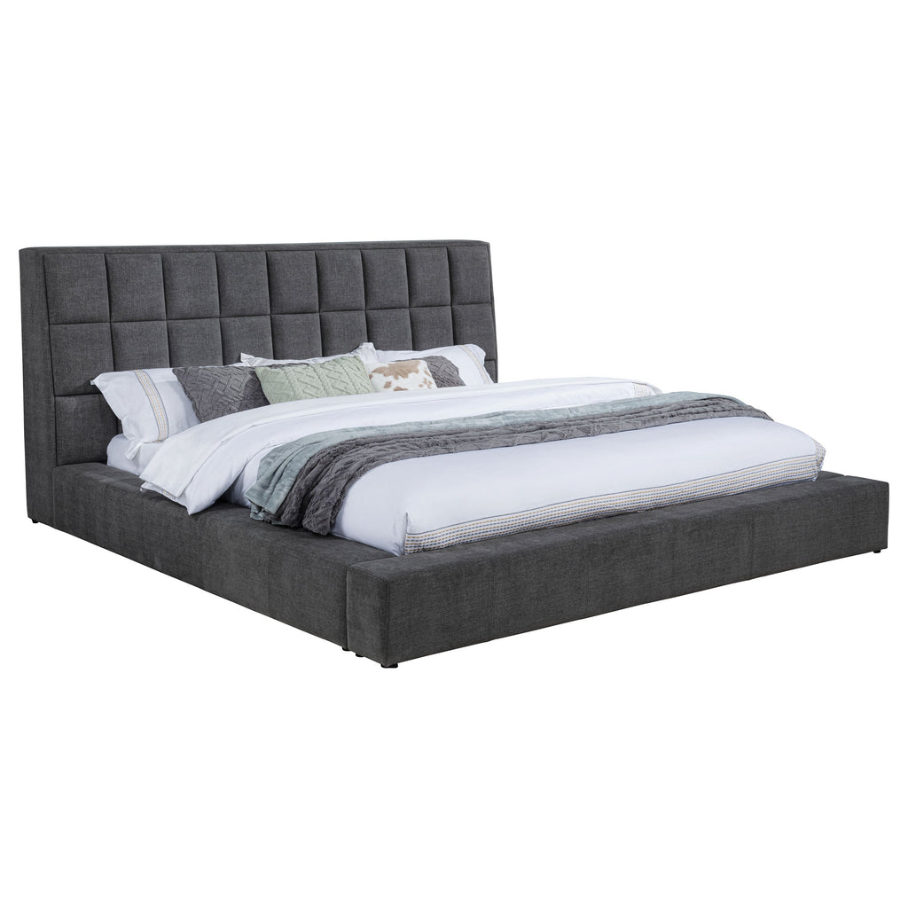 Dreux Upholstered Eastern King Panel Platform Bed Cream