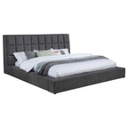 Dreux Upholstered Eastern King Panel Platform Bed Cream
