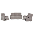 Hamilton Chenille Upholstered Manual Reclining Sofa Sand