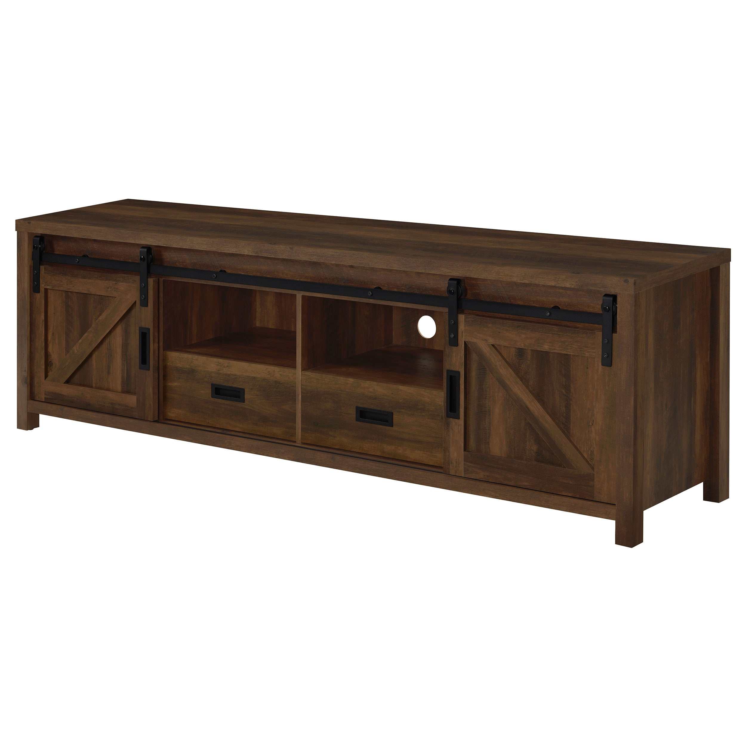 Madra 2-door Engineered Wood 79-inch TV Stand Distressed Pine