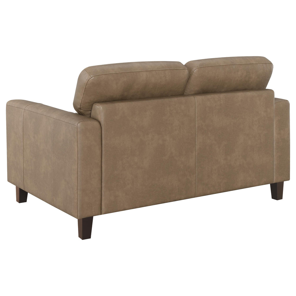Scotland 2-piece Faux Leather Upholstered Sofa Set Black