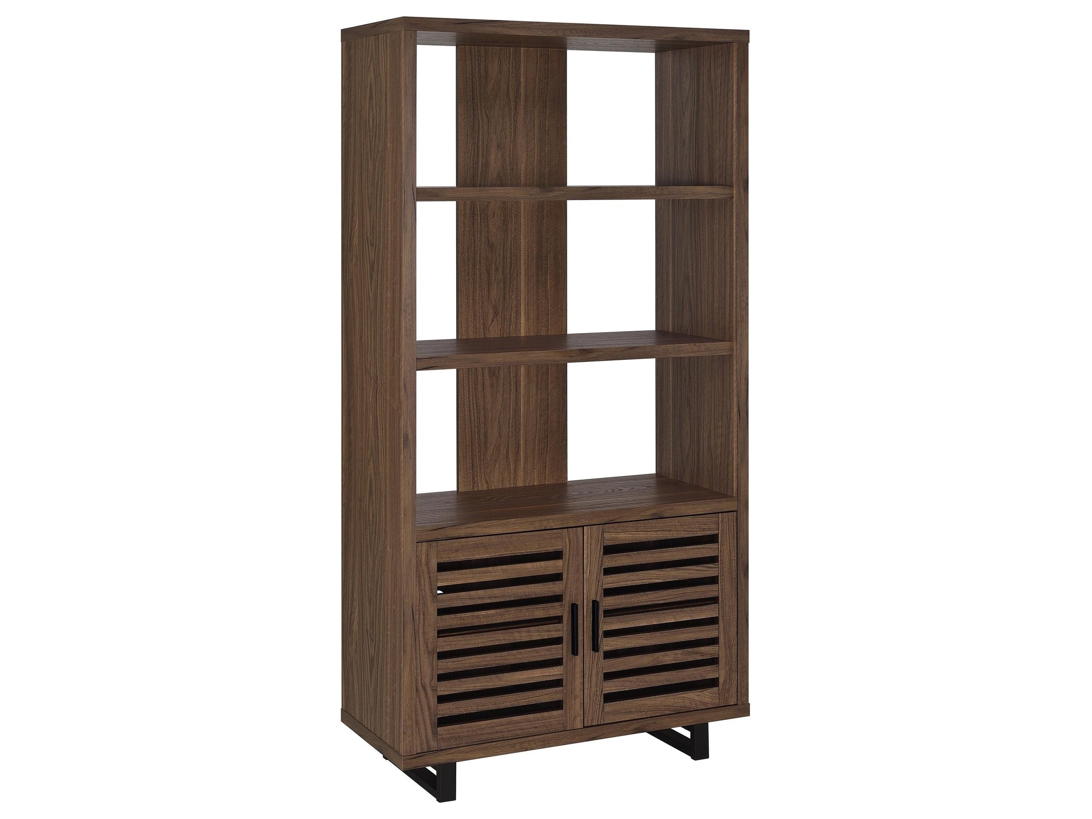 Maddox 71-inch 3-shelf Cabinet Bookcase Walnut