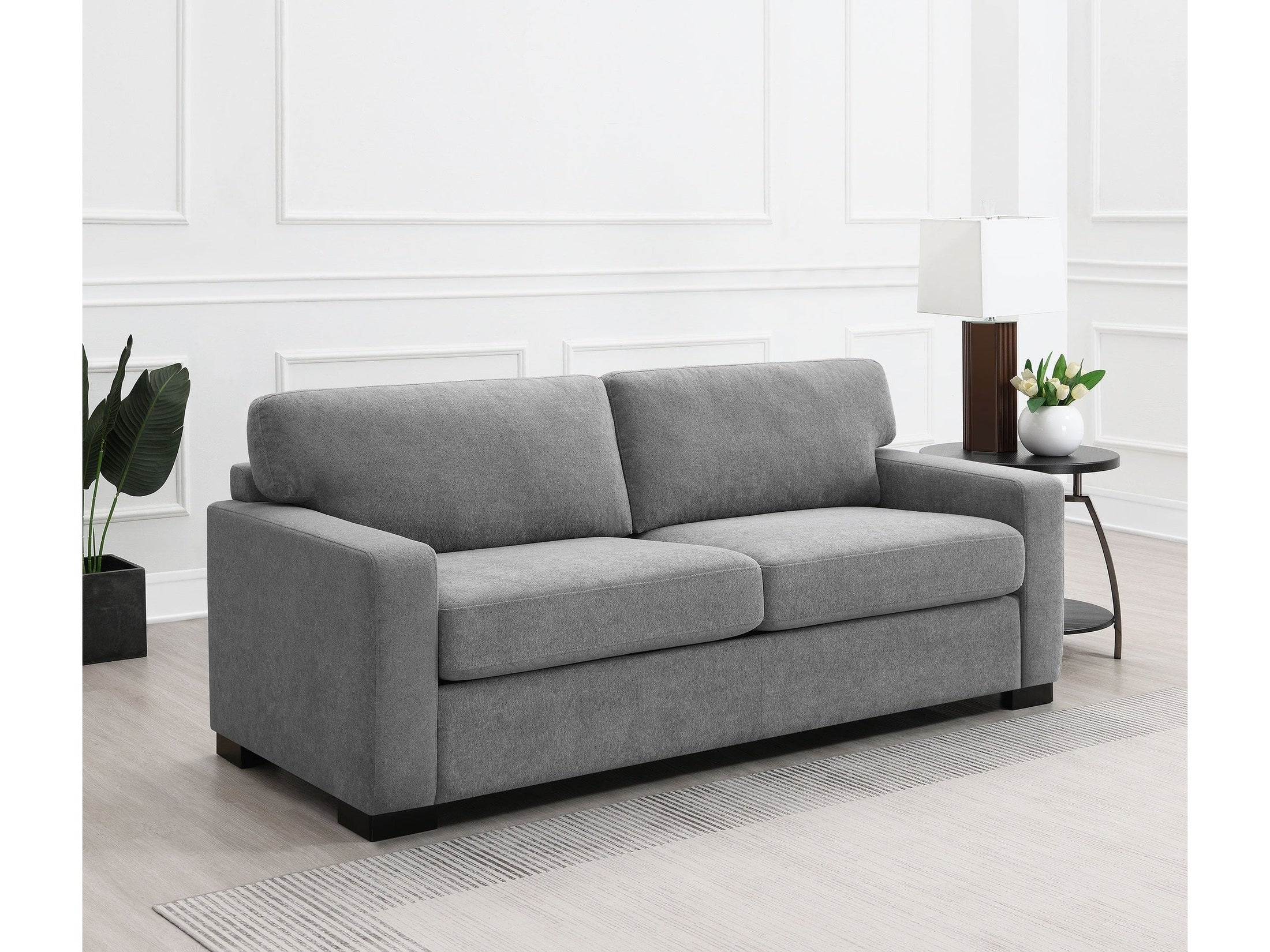Simpson Upholstered Sofa Sleeper with Queen Mattress Grey
