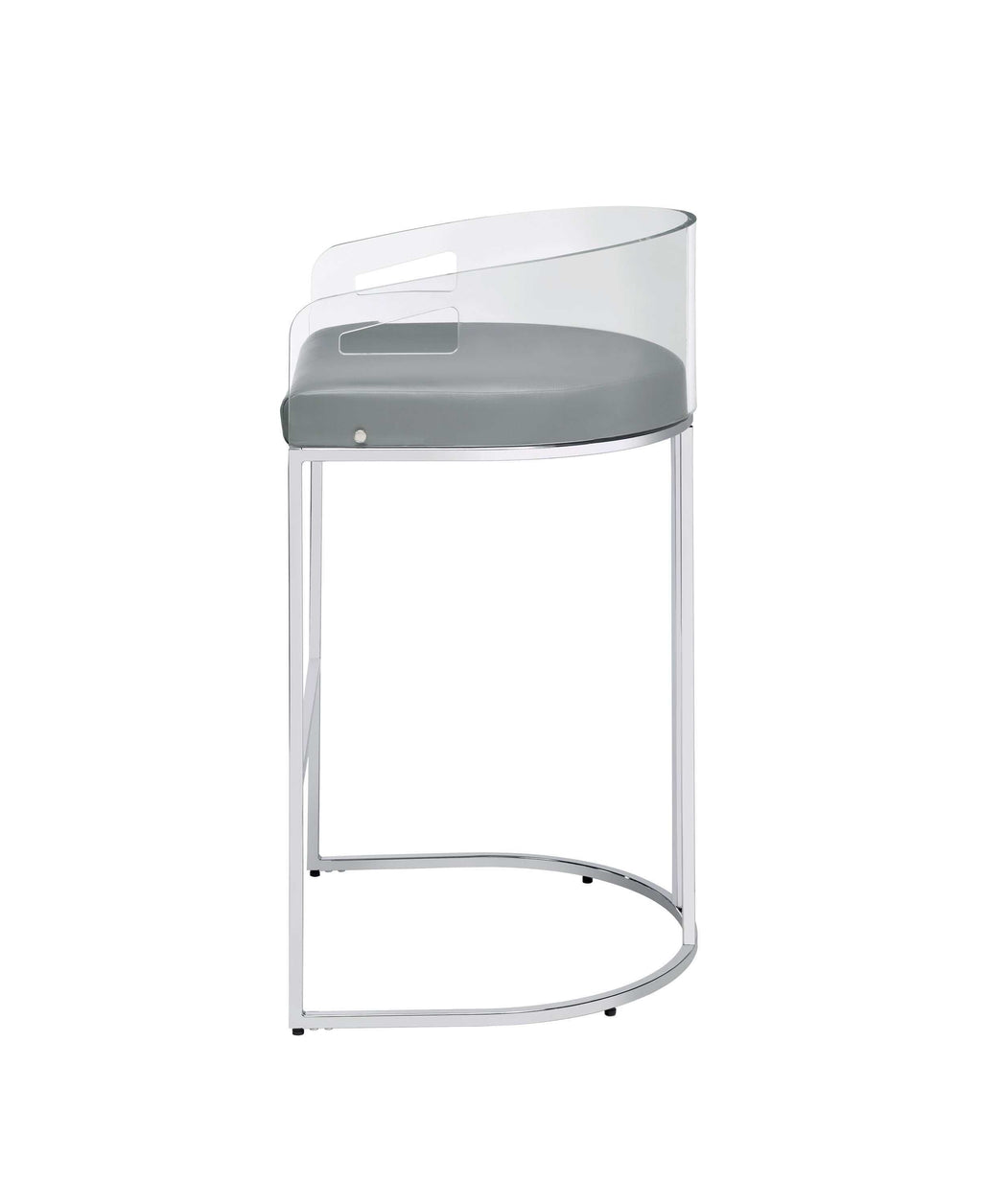 Thermosolis Clear Acrylic Bar Chair Chrome (Set of 2)