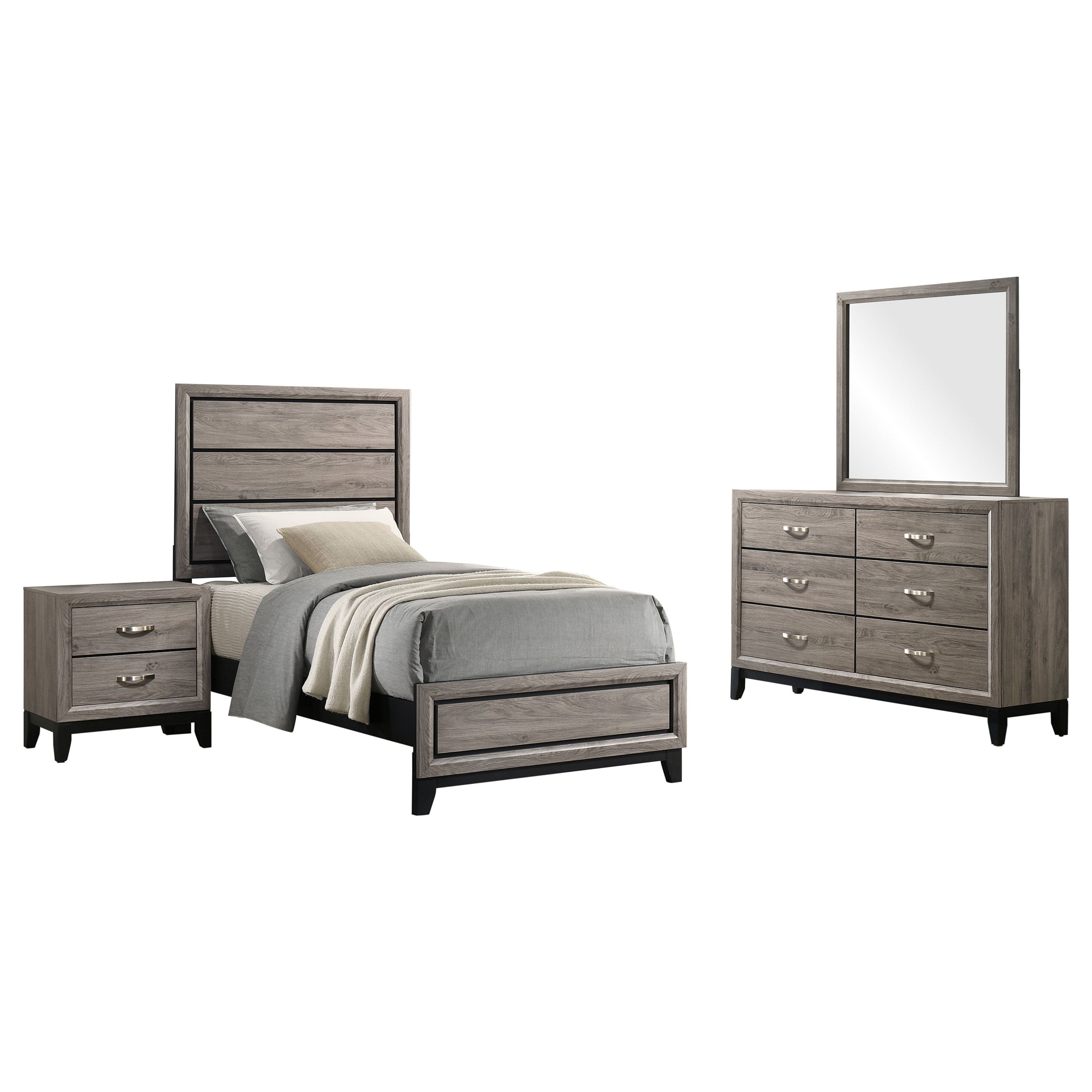 Valen Four-piece Full Bedroom Set Light Taupe