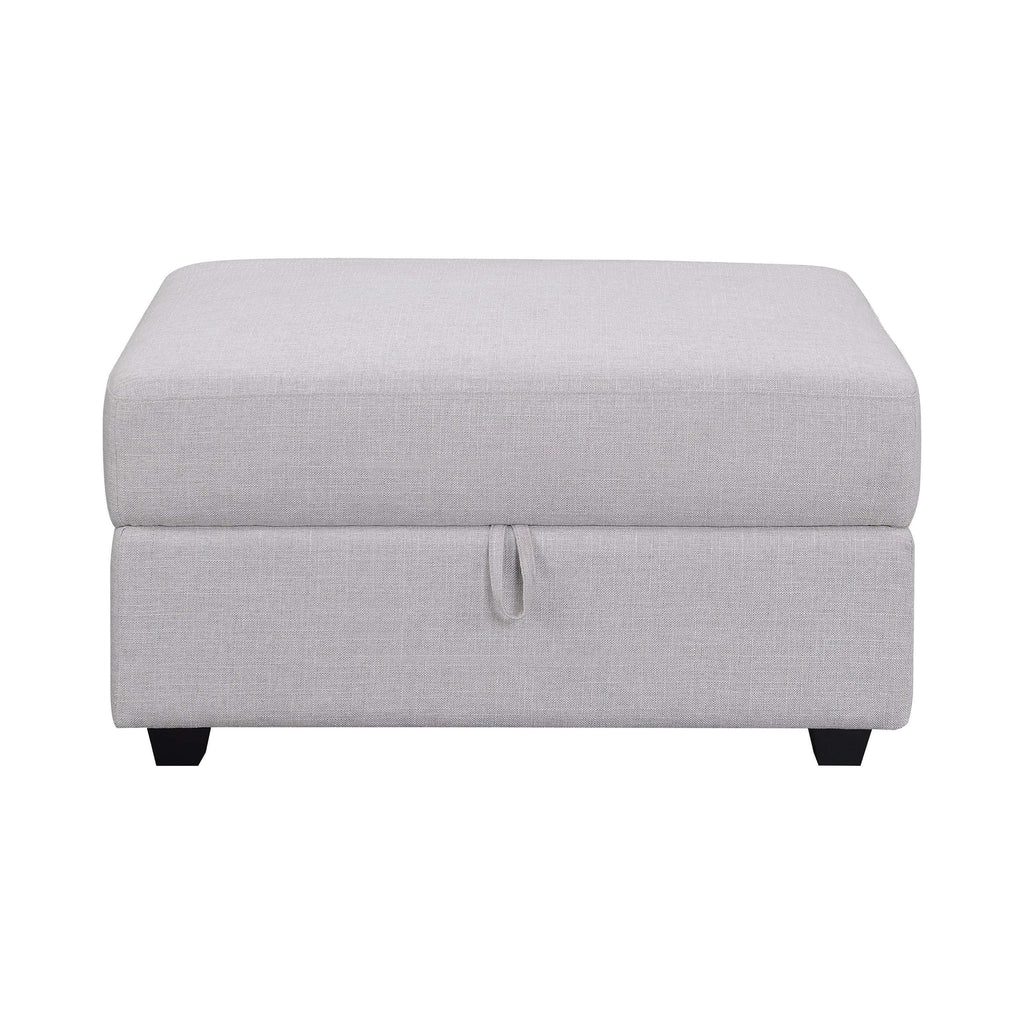 Cambria Square Upholstered Storage Ottoman Grey