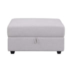 Cambria Square Upholstered Storage Ottoman Grey