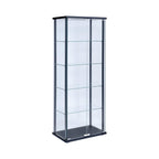 Delphinium 4-Shelf Clear Glass Curio Display Cabinet Black