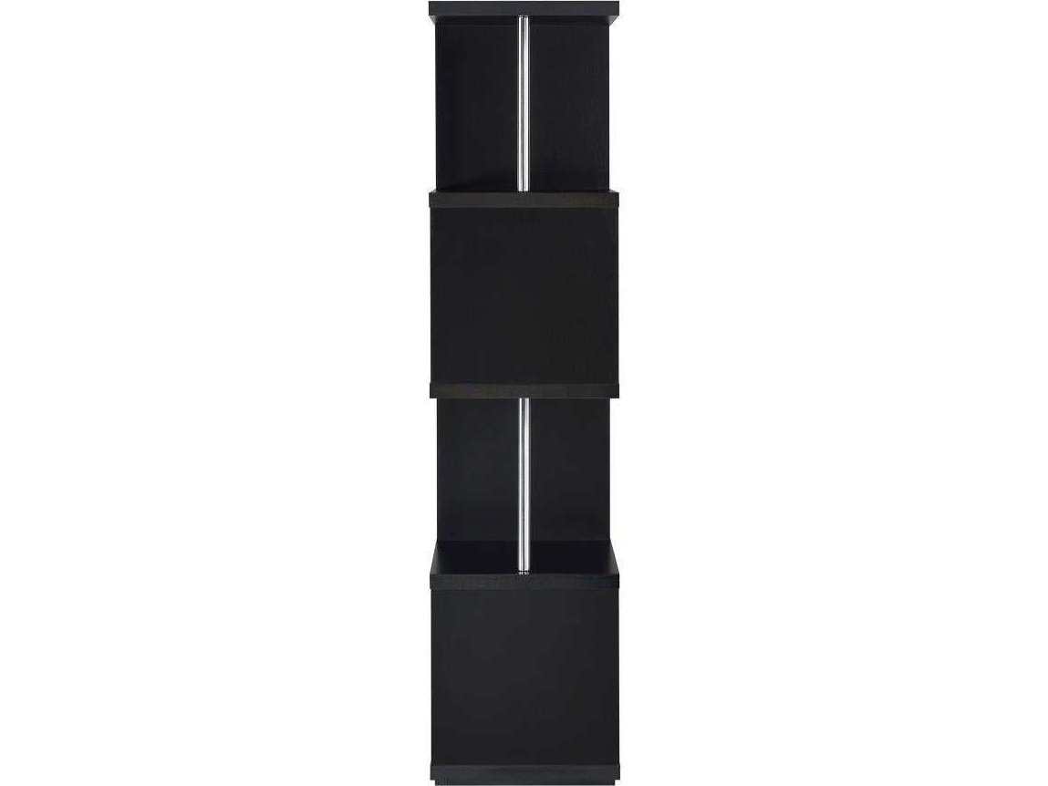 Baxter 67-inch 4-shelf Bookshelf White and Chrome