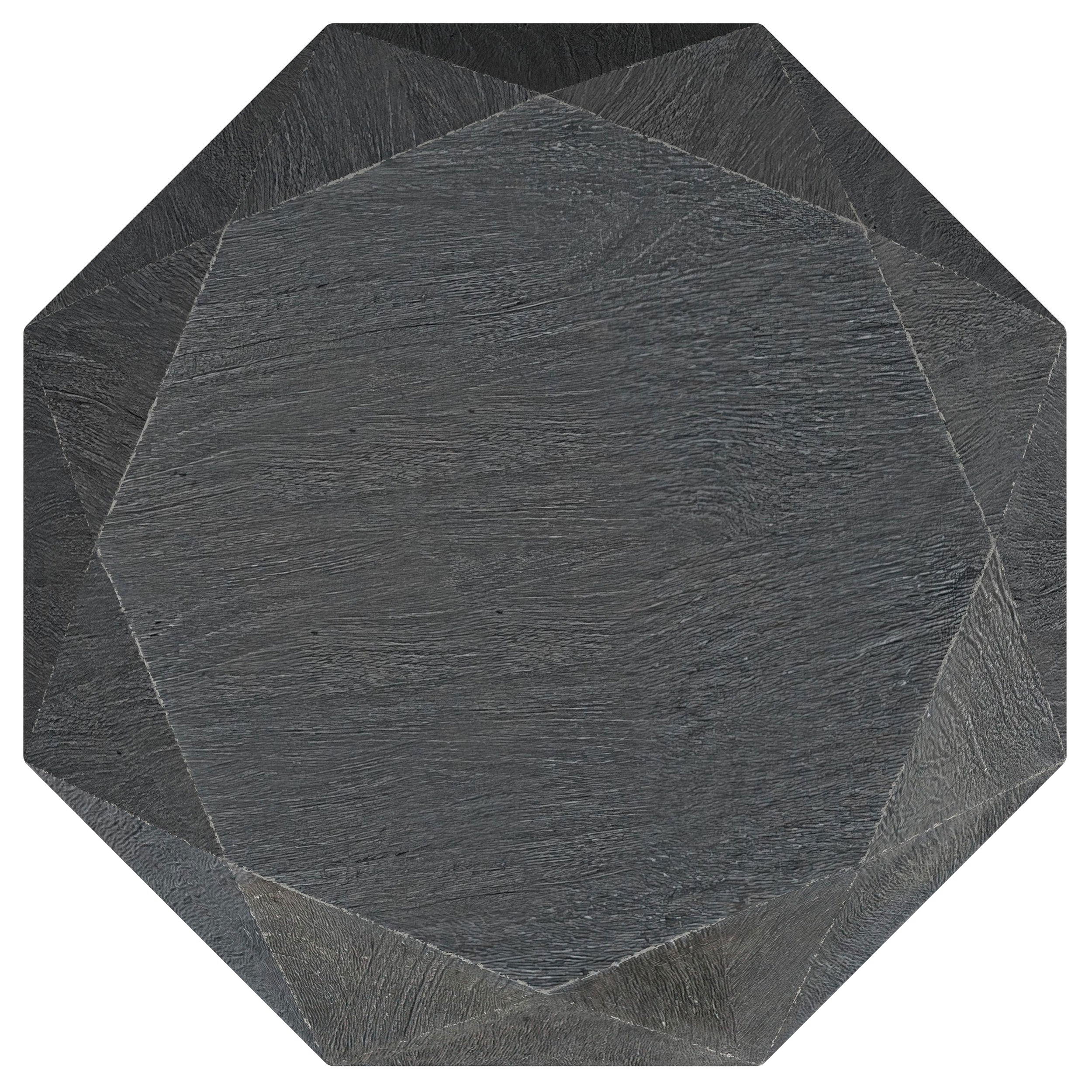 Jacinto Octagonal Solid Mango Wood Side Table Natural Brown