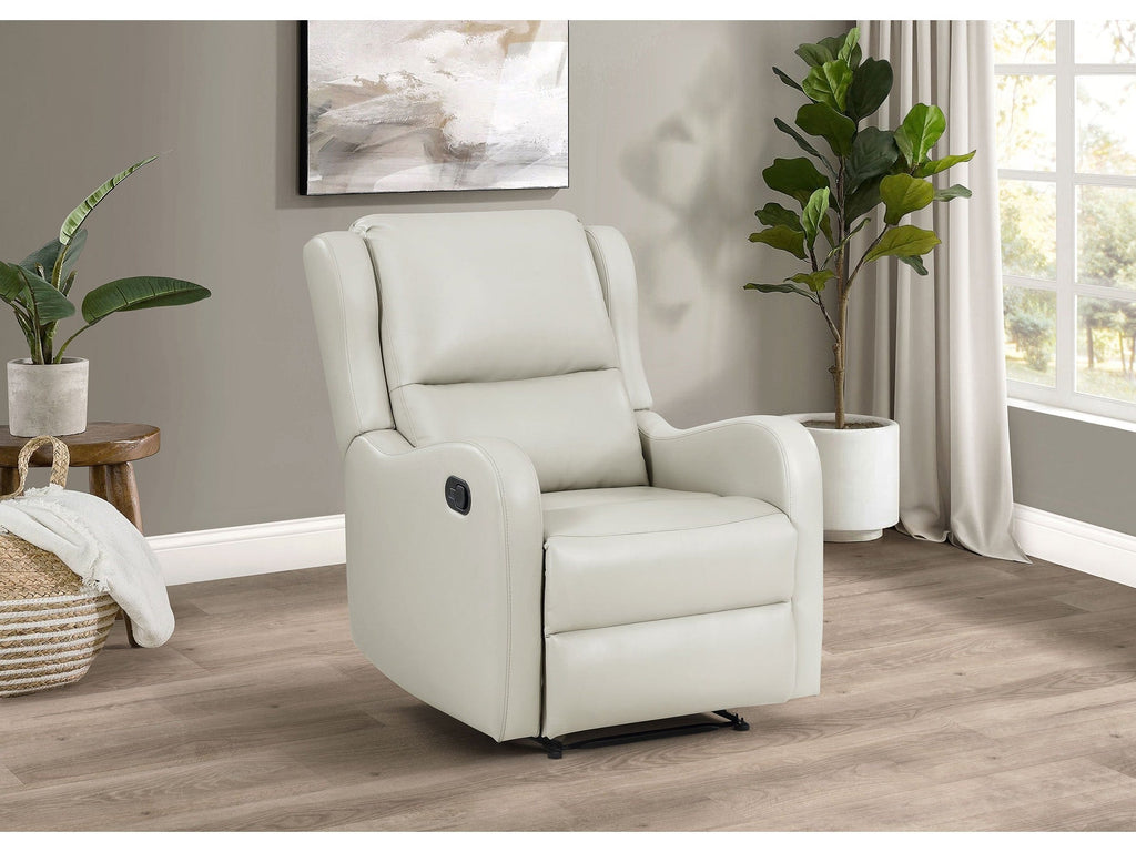 Kelsey Upholstered English Arm Recliner Chair Ivory