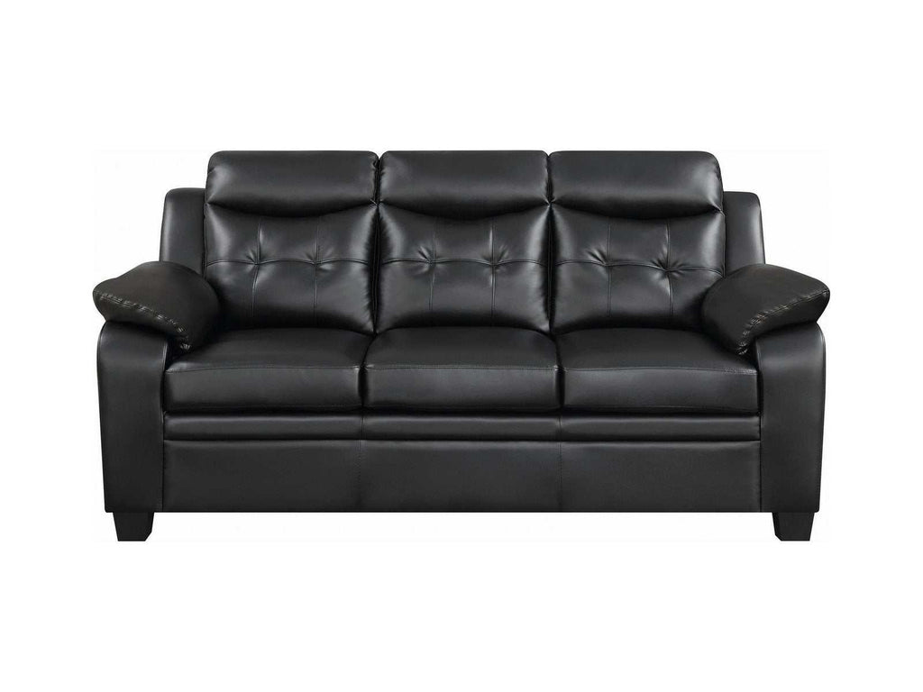 Finley Upholstered Padded Arm Tufted Sofa Black