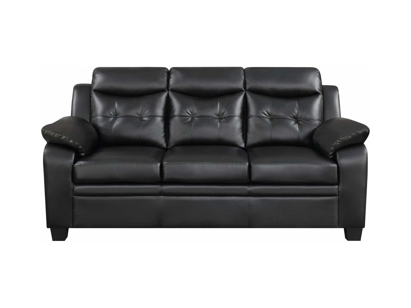 Finley Upholstered Padded Arm Tufted Sofa Black