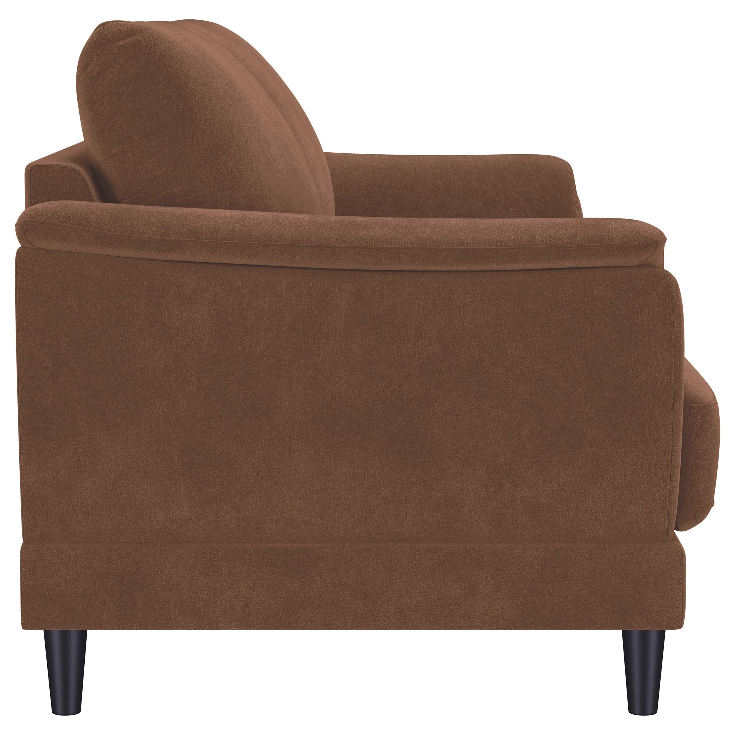 Selma 2-piece Velvet Upholstered Crescent Arm Sofa Set Rust