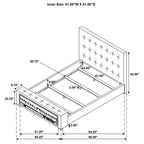 Senna Upholstered Eastern King Audio Flame Visualizer Bed Brown