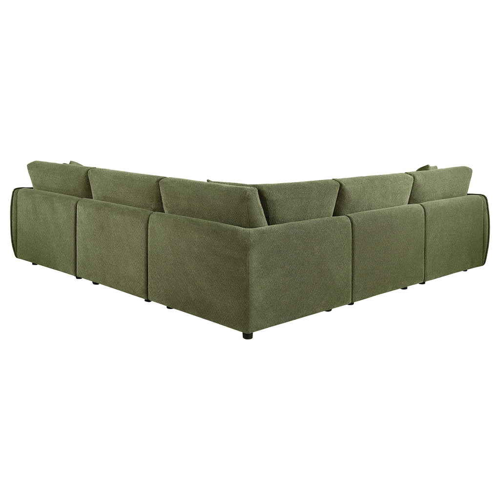 Elysia 6-piece Chenille Upholstered Modular Sectional Sofa Green