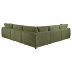 Elysia 6-piece Chenille Upholstered Modular Sectional Sofa Green