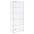 Delphinium 4-Shelf Clear Glass Curio Display Cabinet White