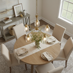 Elegance Five Lights Linear Arms with Golden Brass Finish Chain Chandelier