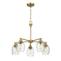 Elegance Five Lights Linear Arms with Golden Brass Finish Chain Chandelier