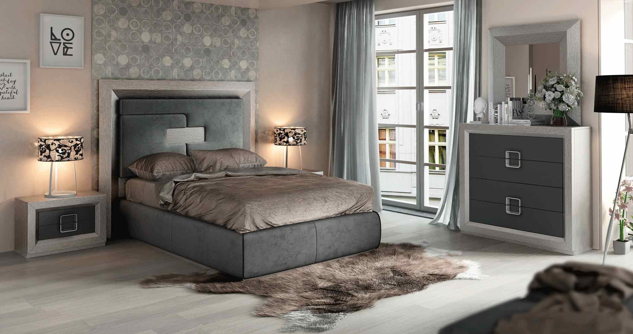 ESF Furniture - Enzo 3 Piece King Bedroom Set with Storage Kit in Grey - ENZOSTORAGEKITKS-3SET
