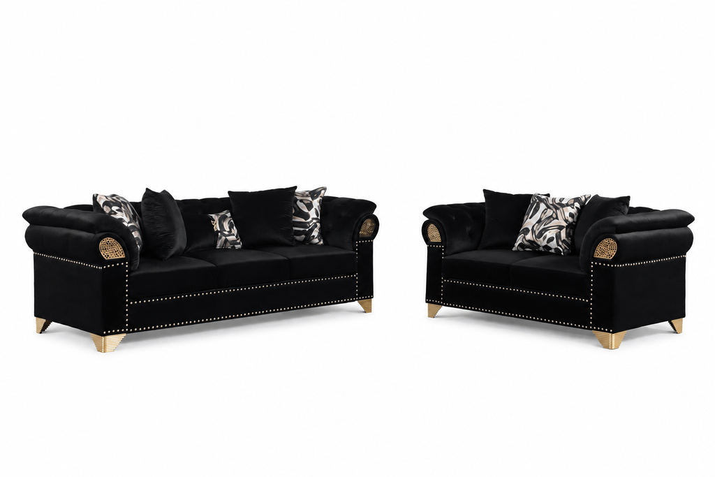Lumira — emma black two piece — exact included furniture on white