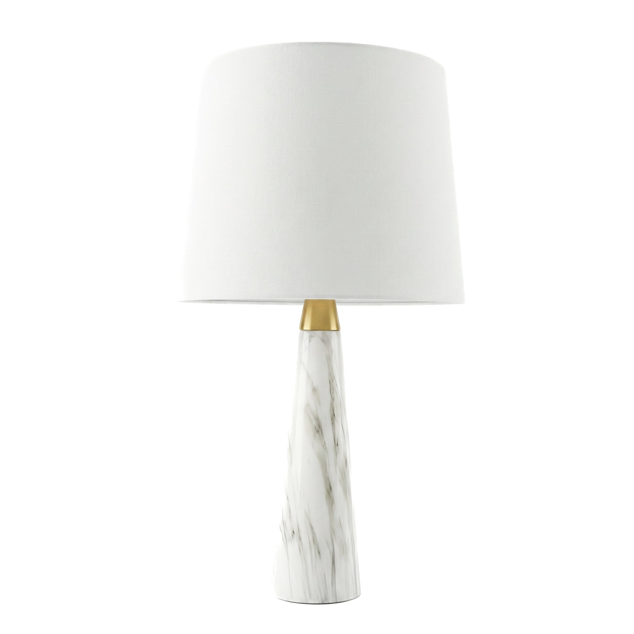 Enclave Hydro Black Table Lamp with On/Off Switch Faux Marble Base Fabric Shade