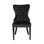 Galaxy Home Erica Wood Legs Dining Chair (Set of 2) in Black