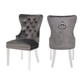 Galaxy Home Erica Stainless Steel Legs Dining Chair (Set of 2) in Dark Gray