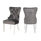 Galaxy Home Erica Stainless Steel Legs Dining Chair (Set of 2) in Dark Gray