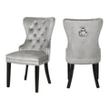 Galaxy Home Erica Wood Legs Dining Chair (Set of 2) in Light Grey