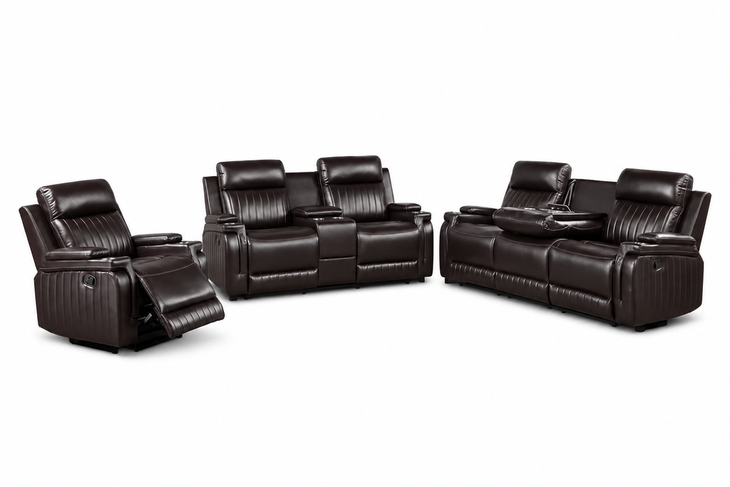 Lumira — ethan brown three piece — exact included furniture on white