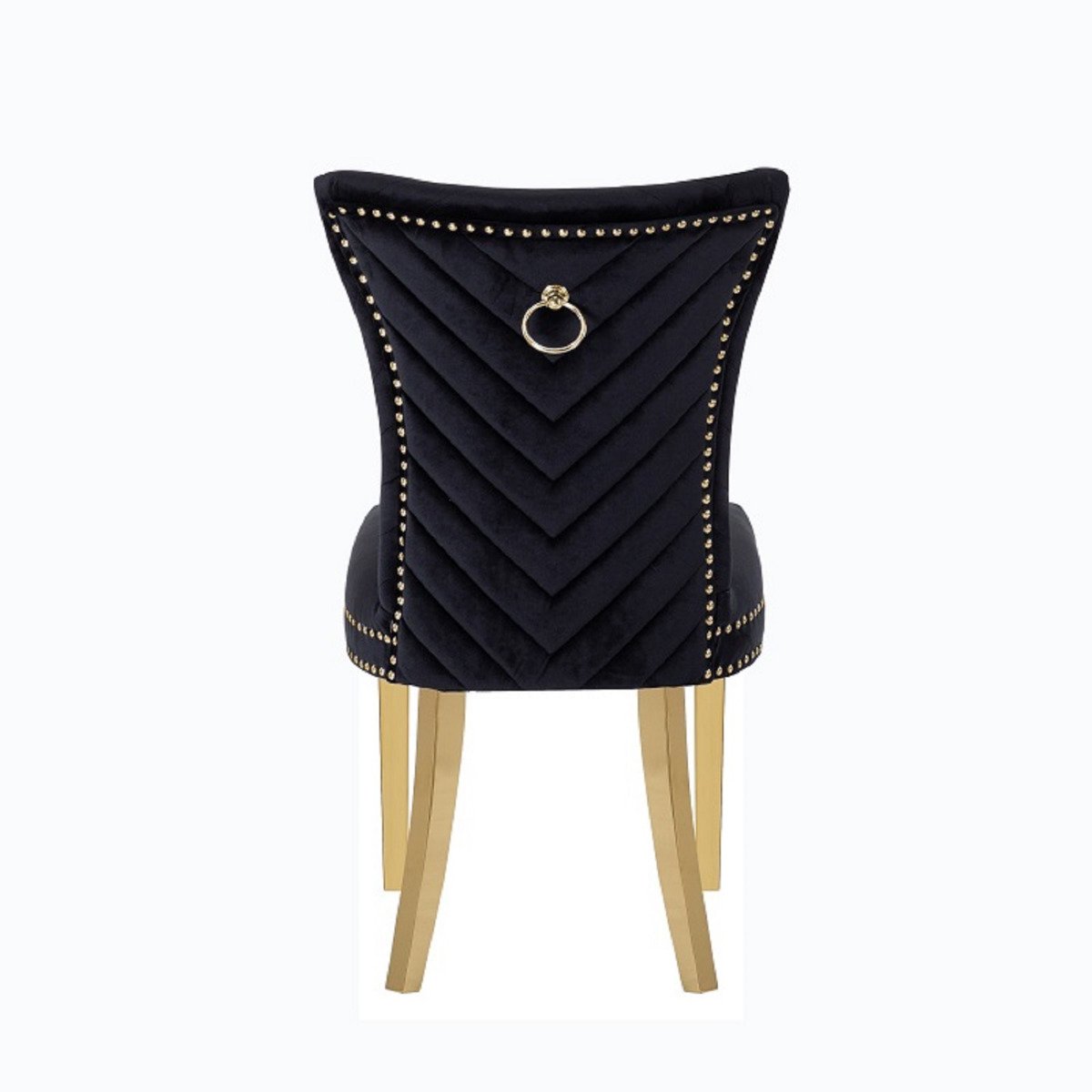 Galaxy Home Eva Gold Legs Dining Chair (Set of 2) in Black