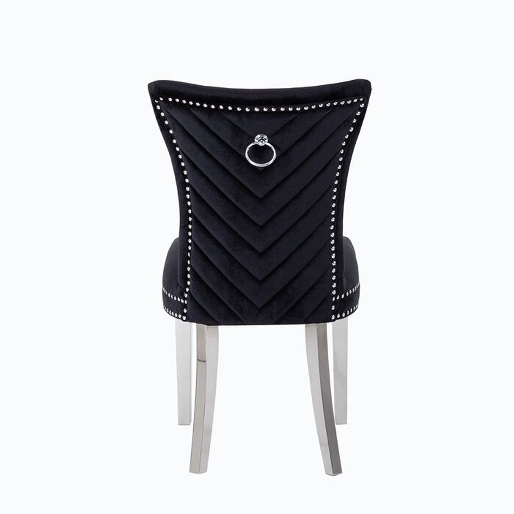 Galaxy Home Eva Stainless Steel Dining Chair (Set of 2) in Black