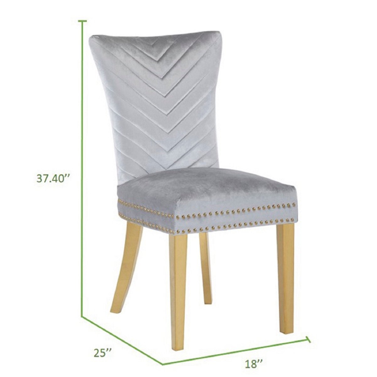 Galaxy Home Eva Gold Legs Dining Chair (Set of 2) in Silver
