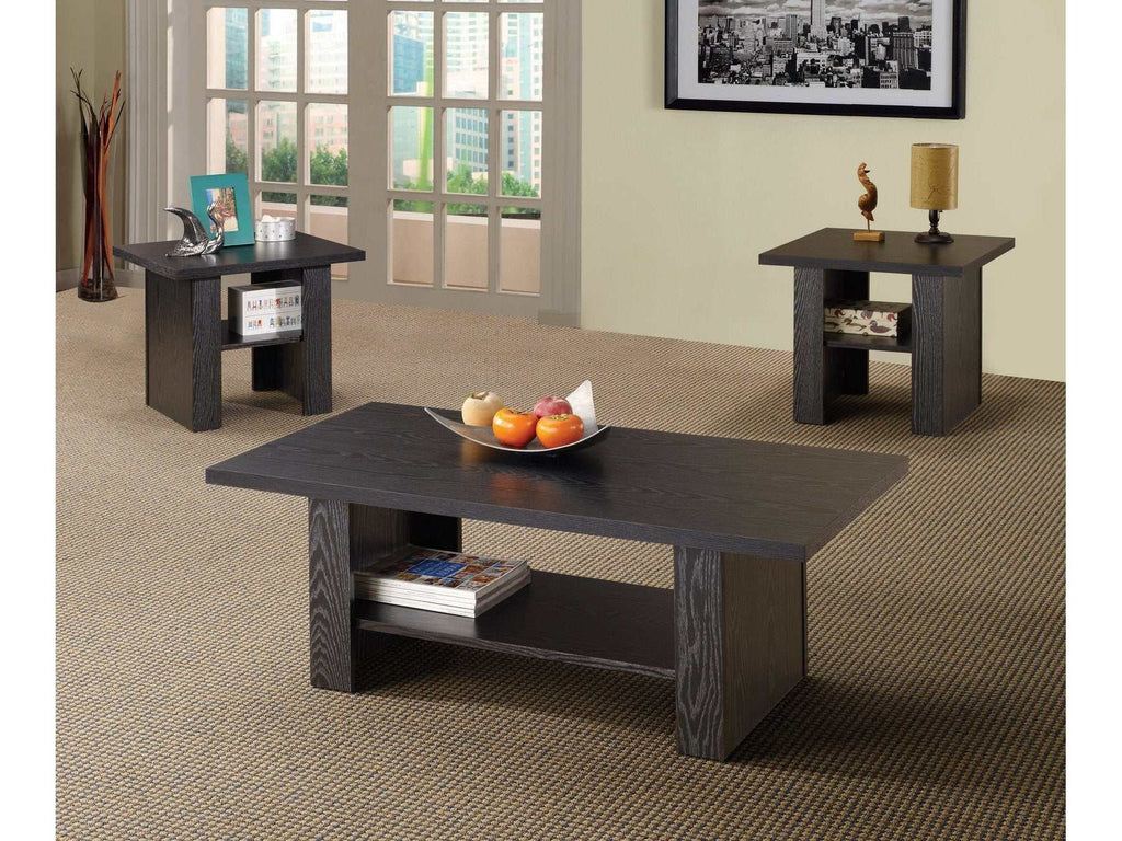Rodez 3-piece Engineered Wood Coffee Table Set Black