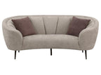 Ellorie Upholstered Channel Back Curved Loveseat Beige