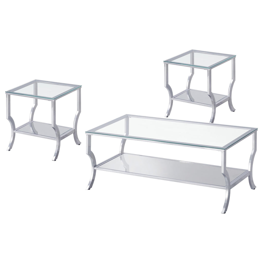 Saide Rectangular Glass Top Coffee Table Chrome