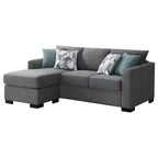 Storey Upholstered Sleeper Sectional Chaise Sofa Dark Grey