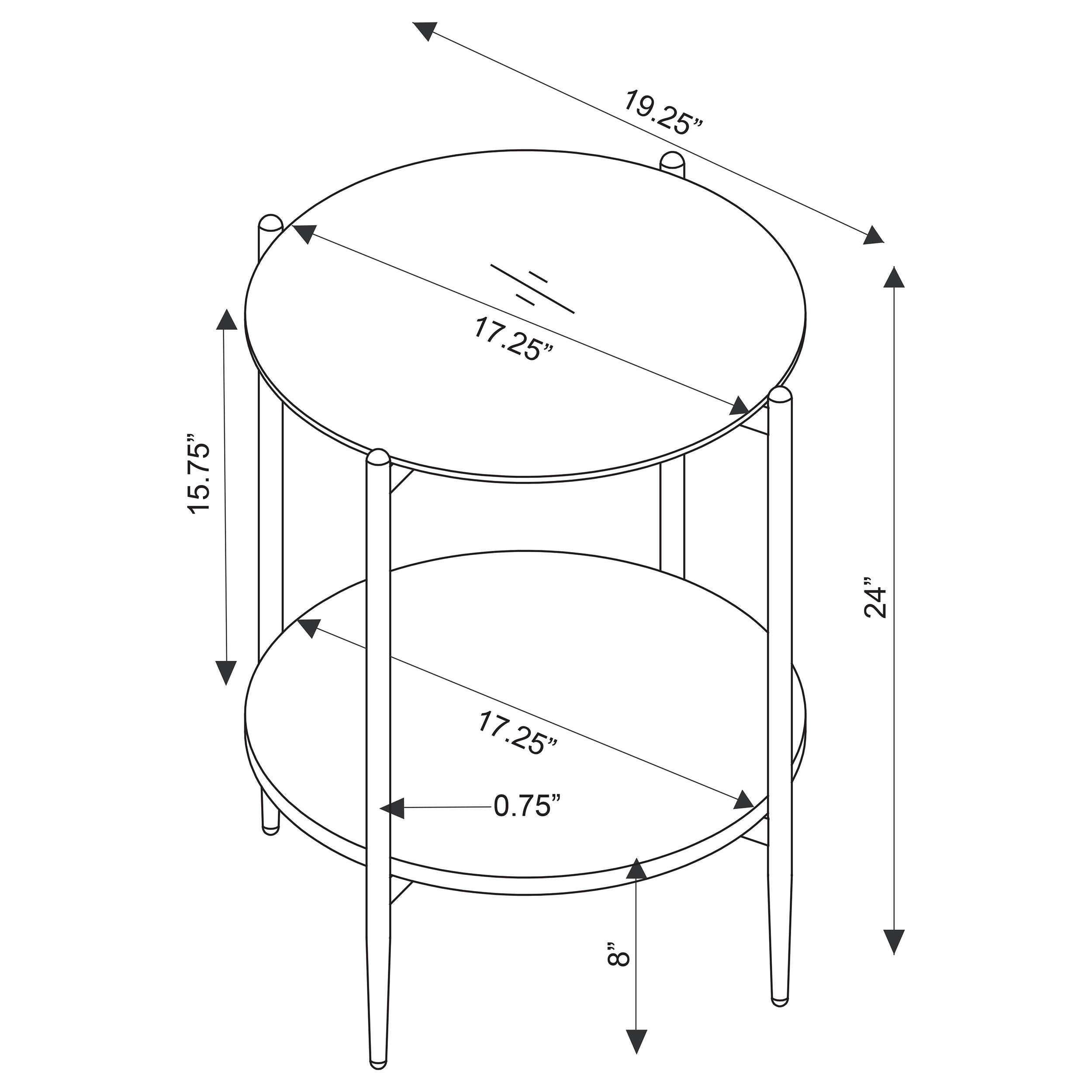 Jonelle Round Glass Top Coffee Table White Marble Shelf Gold
