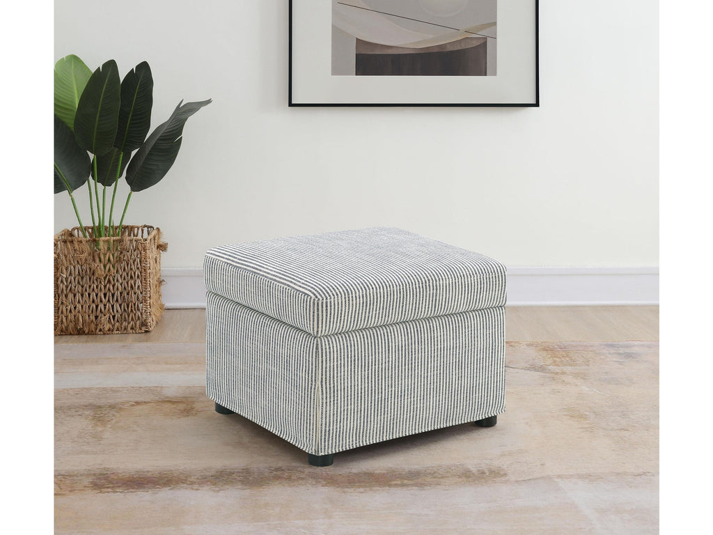 Winter Upholstered Hydraulic Lift Top Storage Ottoman Beige