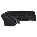 Hagen Upholstered Power Reclining Sectional Sofa Steel Grey
